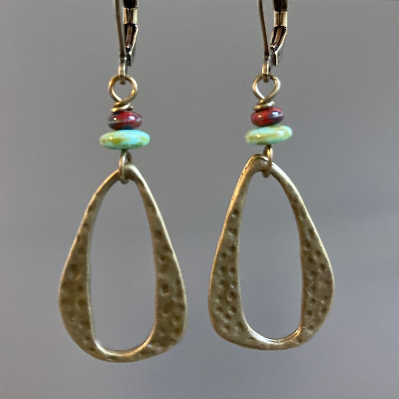 Boho Hoop Earrings -Brass Earrings