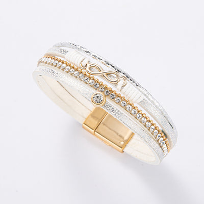 Multi Layer Leather 8-shaped  Bracelet