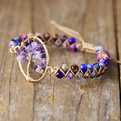 Coeden Bywyd Carreg Naturiol Amethyst