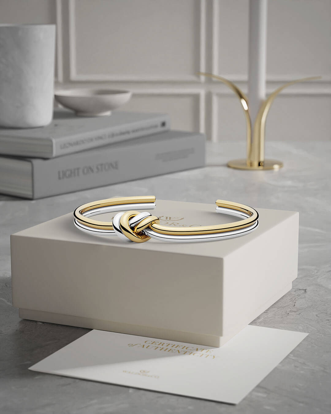 Dual Knot Bangle Polished