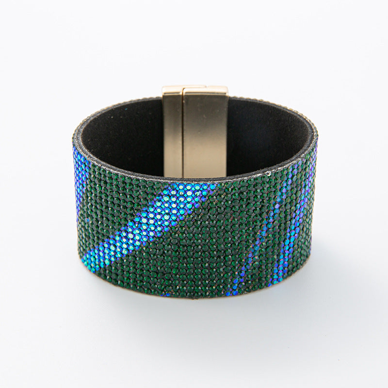 Crushed Stone Rice Bead Leather Bracelet