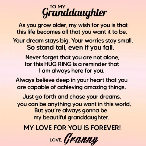 To Granddaughter -925 Sterling Silver Hug Ring (Adjustable - One Size Fits All)