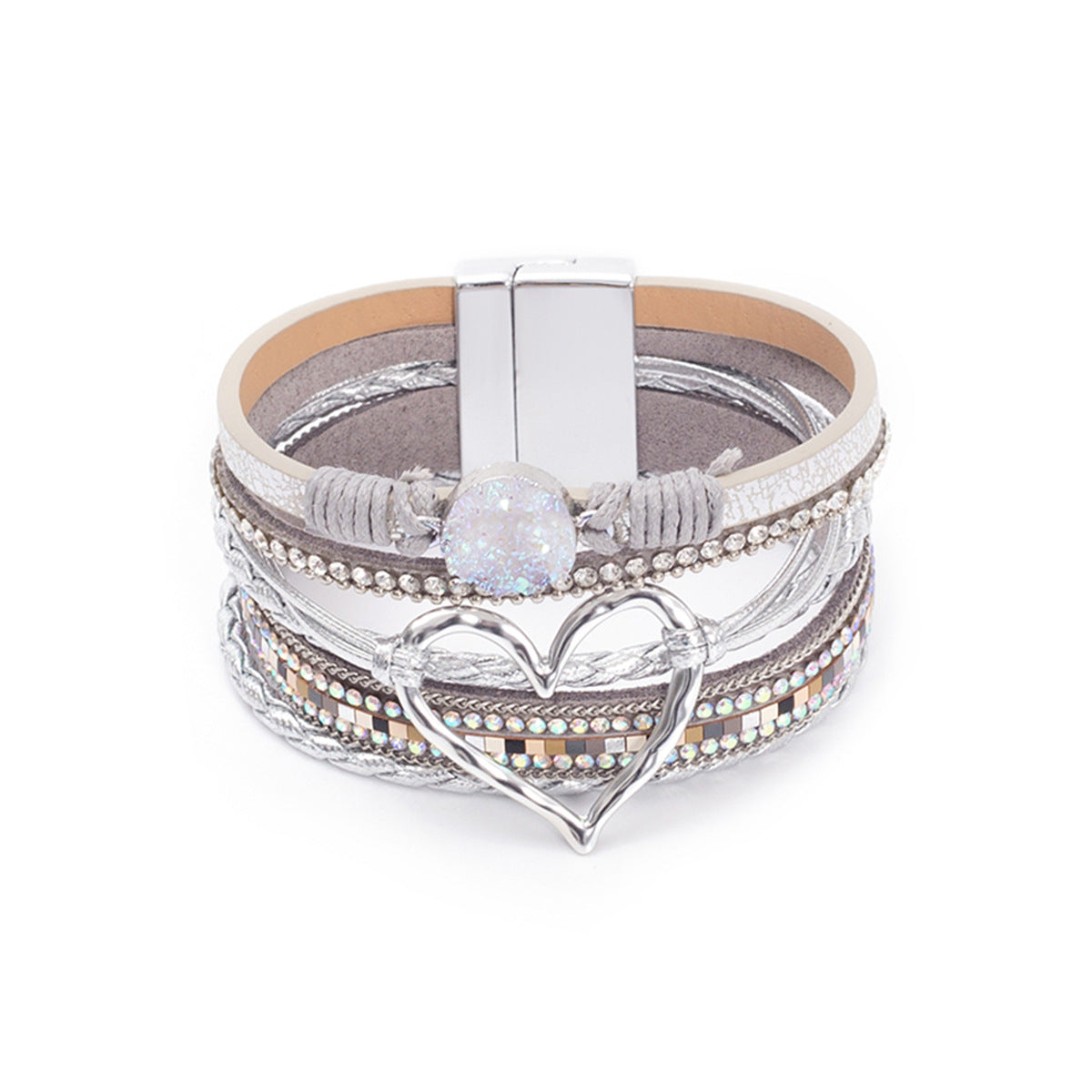 Multi-layer  Heart Leather Bracelet