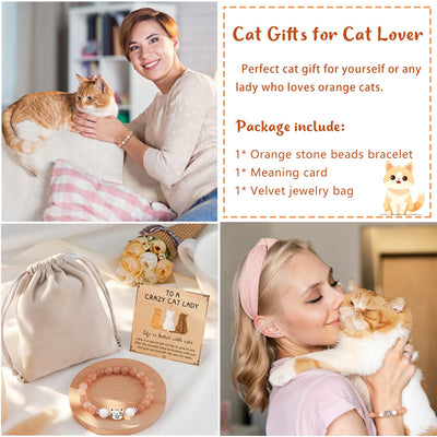 Nature Stone Bracelet Crazy Cat Lady Gifts