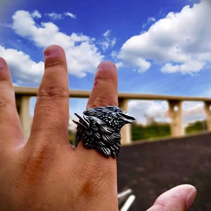 Nordic Viking Raven Ring