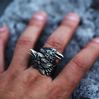 Nordic Viking Raven Ring