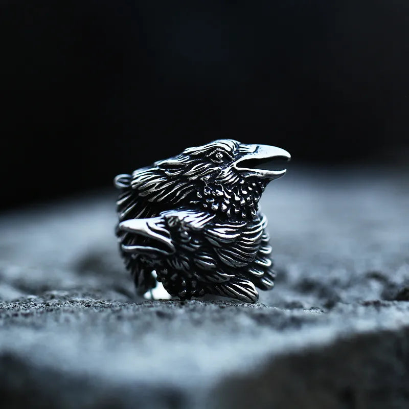 Nordic Viking Raven Ring