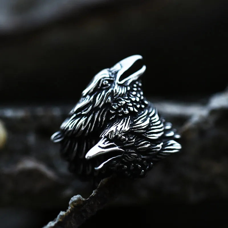 Nordic Viking Raven Ring