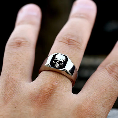 Punk  Sterling Silver Skull Ring