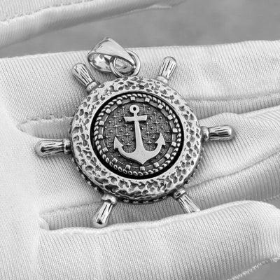 Fashion Rudder Rotating  Sterling Silver Pendant