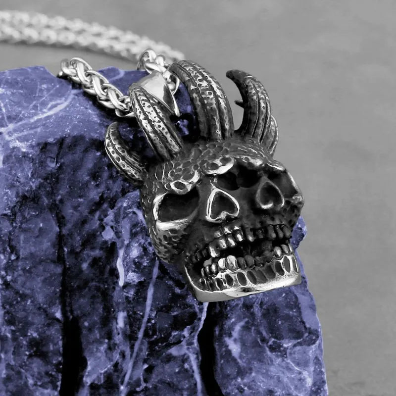 Gothic Vintage Double Skull Pendant