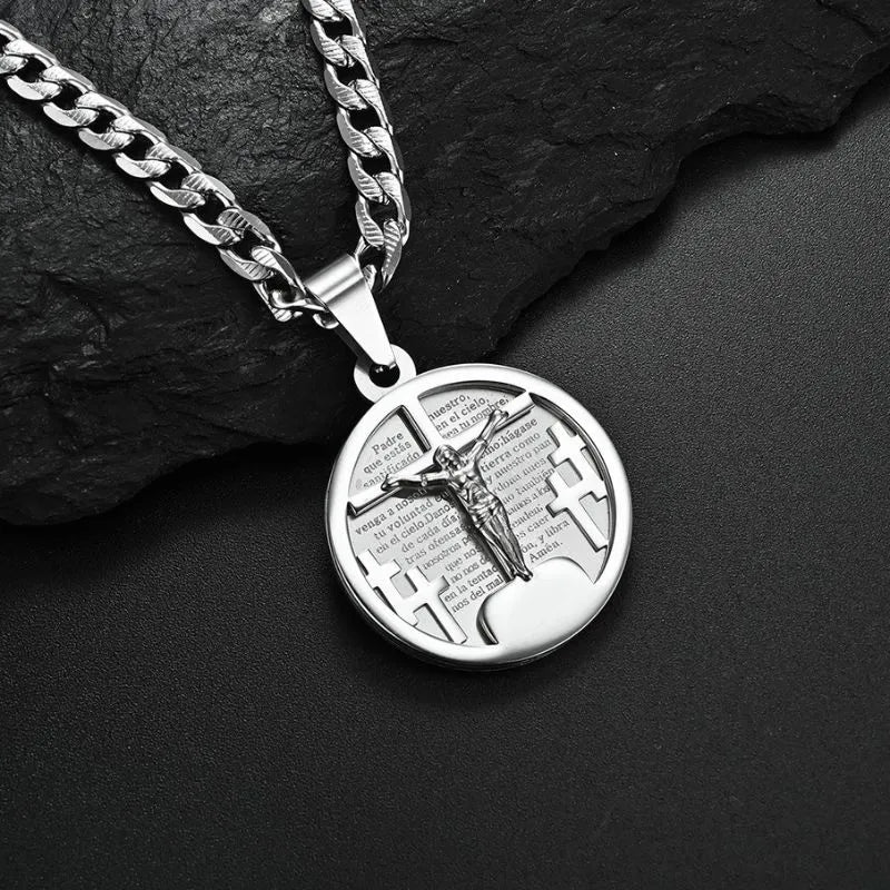 Hip-hop Cross Disc Pendant