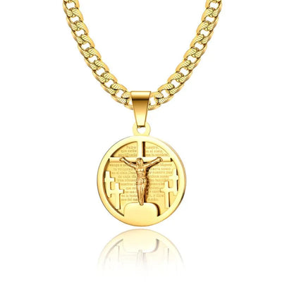 Hip-hop Cross Disc Pendant