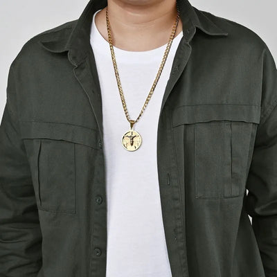 Hip-hop Cross Disc Pendant
