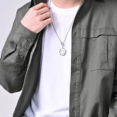 Ins Crying And Smiling Face Rotate Necklace
