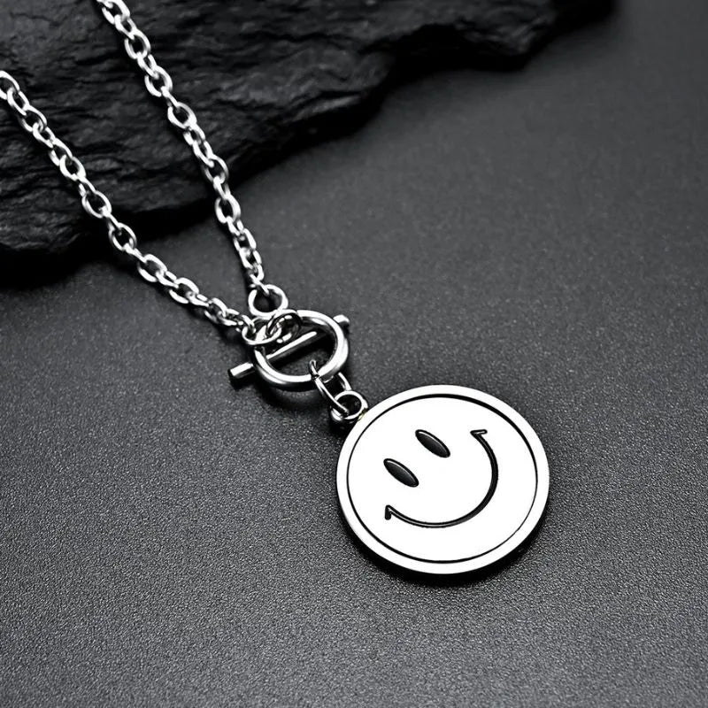 Ins Crying And Smiling Face Rotate Necklace
