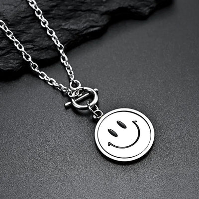 Ins Crying And Smiling Face Rotate Necklace