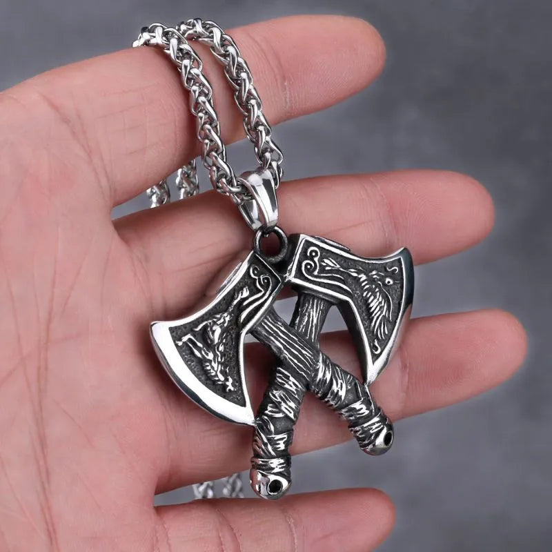 Nordic Viking Tomahawk  Sterling Silver Pendant