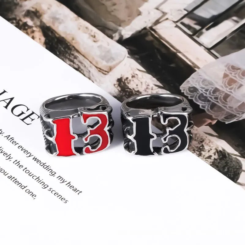 Number 13  Sterling Silver Ring
