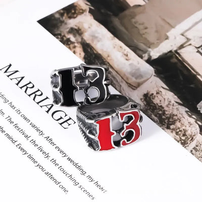 Number 13  Sterling Silver Ring