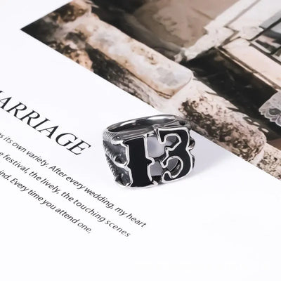 Number 13  Sterling Silver Ring