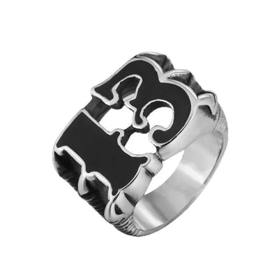 Number 13  Sterling Silver Ring
