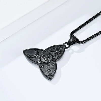 Celtic Knot Sun Moon Star Valknut  Sterling Silver Pendant