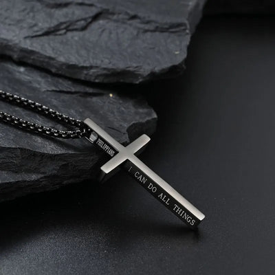 I Can Do All Things  Sterling Silver Cross Pendant