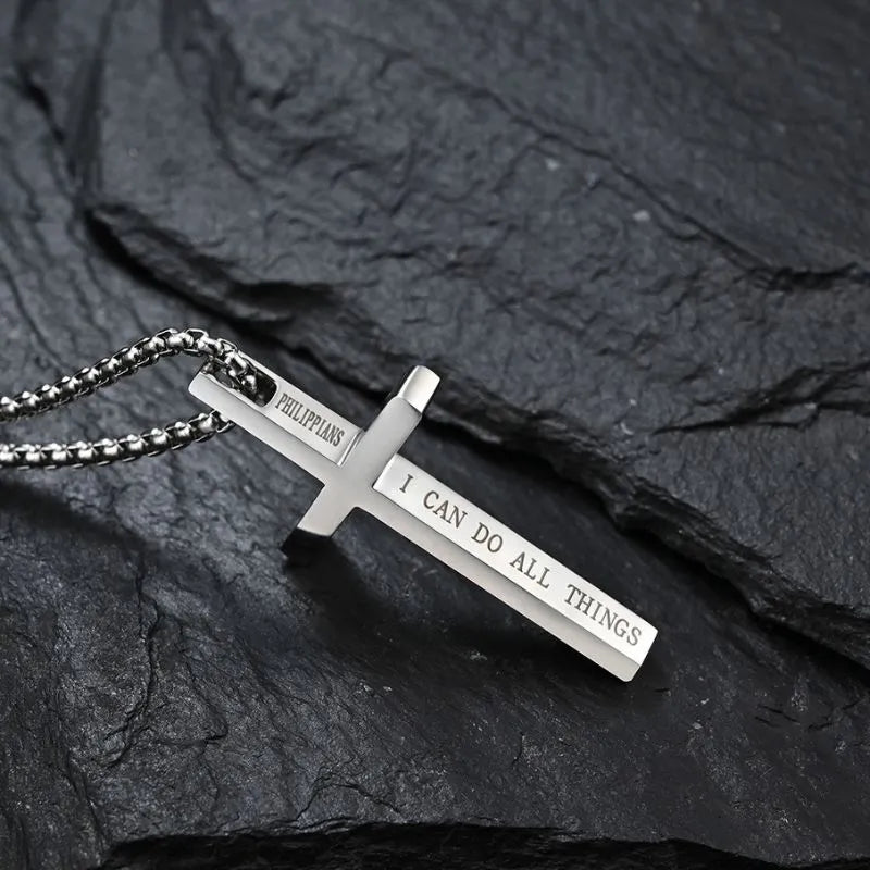 I Can Do All Things  Sterling Silver Cross Pendant
