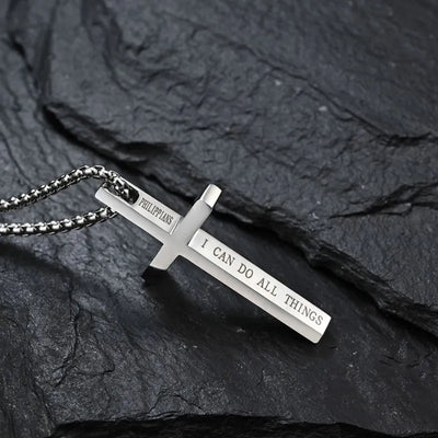 I Can Do All Things  Sterling Silver Cross Pendant
