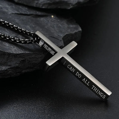 I Can Do All Things  Sterling Silver Cross Pendant