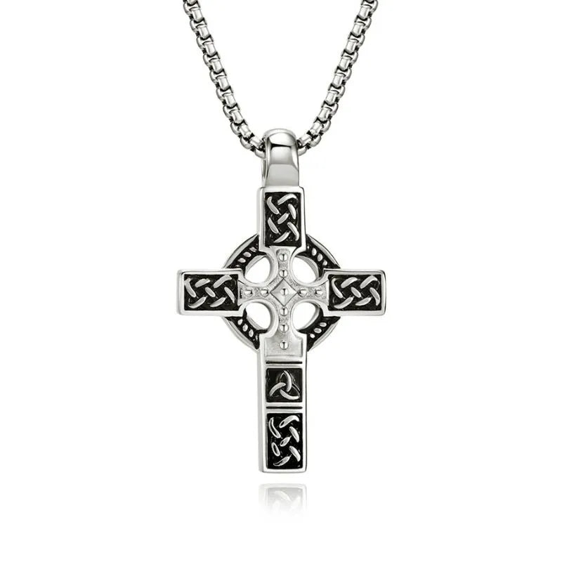 Vintage Celtic Knot  Sterling Silver Cross Pendant