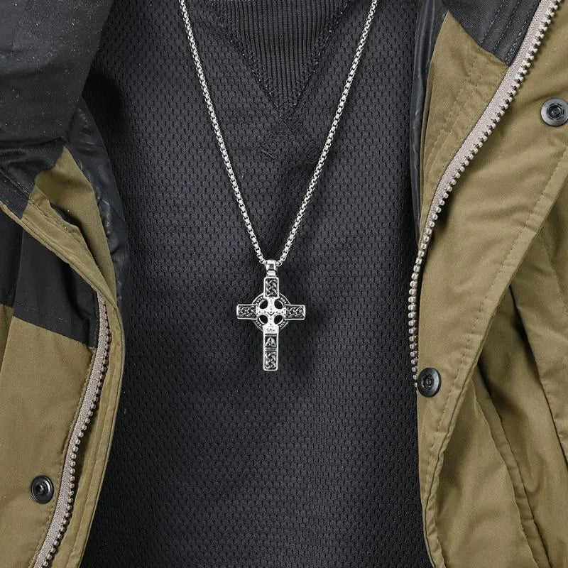 Vintage Celtic Knot  Sterling Silver Cross Pendant