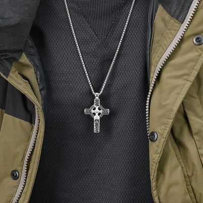 Vintage Celtic Knot  Sterling Silver Cross Pendant