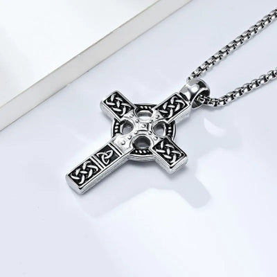 Vintage Celtic Knot  Sterling Silver Cross Pendant