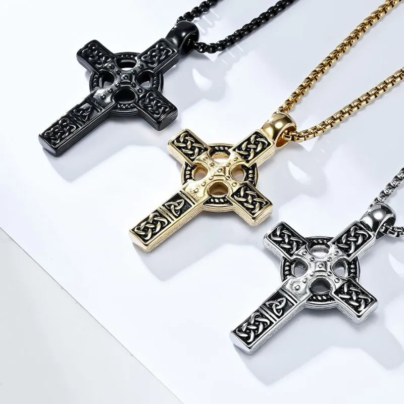 Vintage Celtic Knot  Sterling Silver Cross Pendant