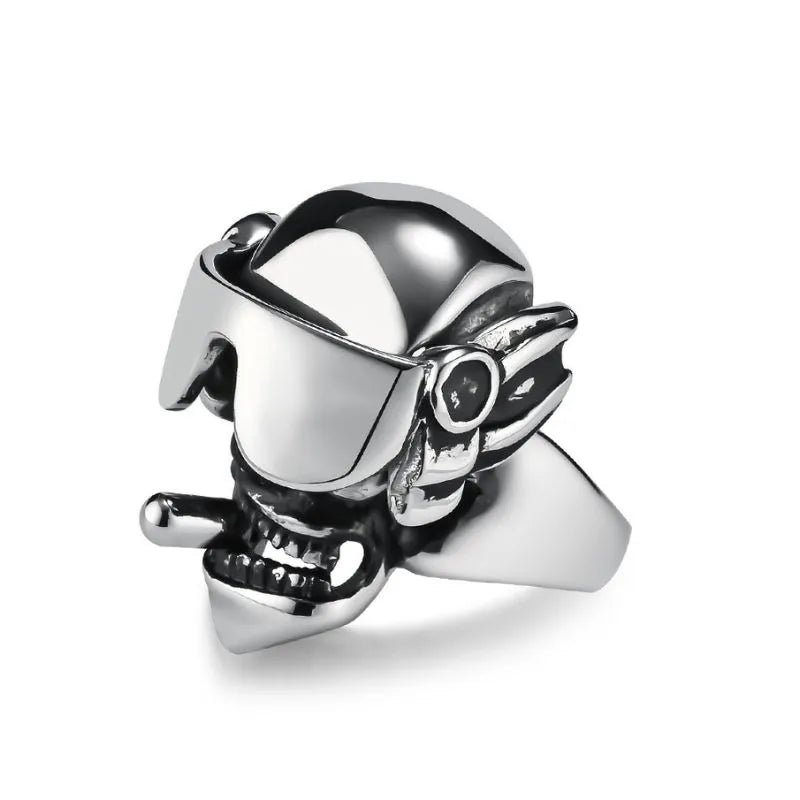 Punk Cigar Skull Ring