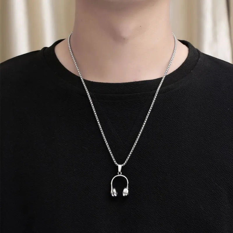 Punk Fashion Headphone Pendant Necklace