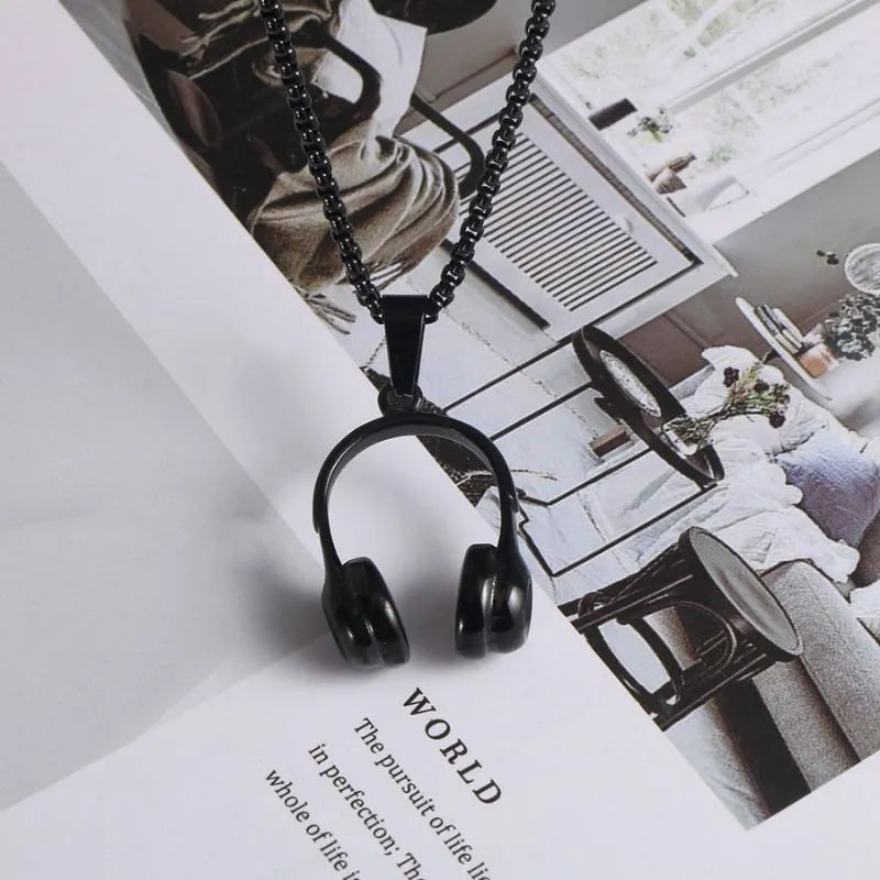 Punk Fashion Headphone Pendant Necklace