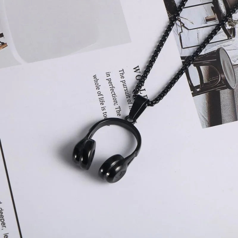 Punk Fashion Headphone Pendant Necklace