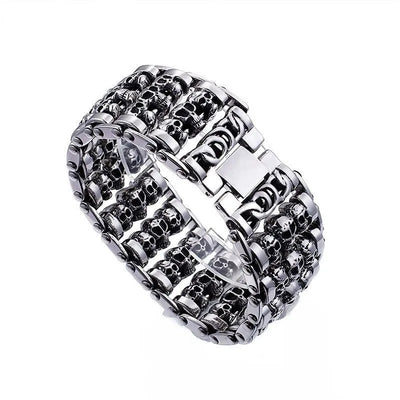 Punk Skull Sterling Silver Bracelet