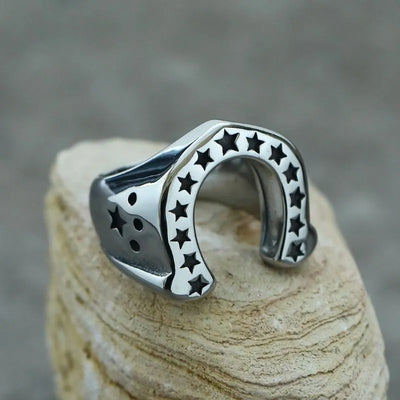 Punk U-Shaped Star  Sterling Silver Ring