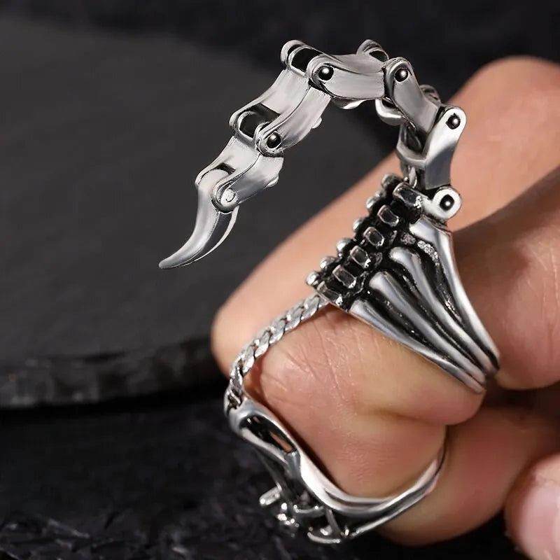 Punk Scorpion Open Adjustable Ring
