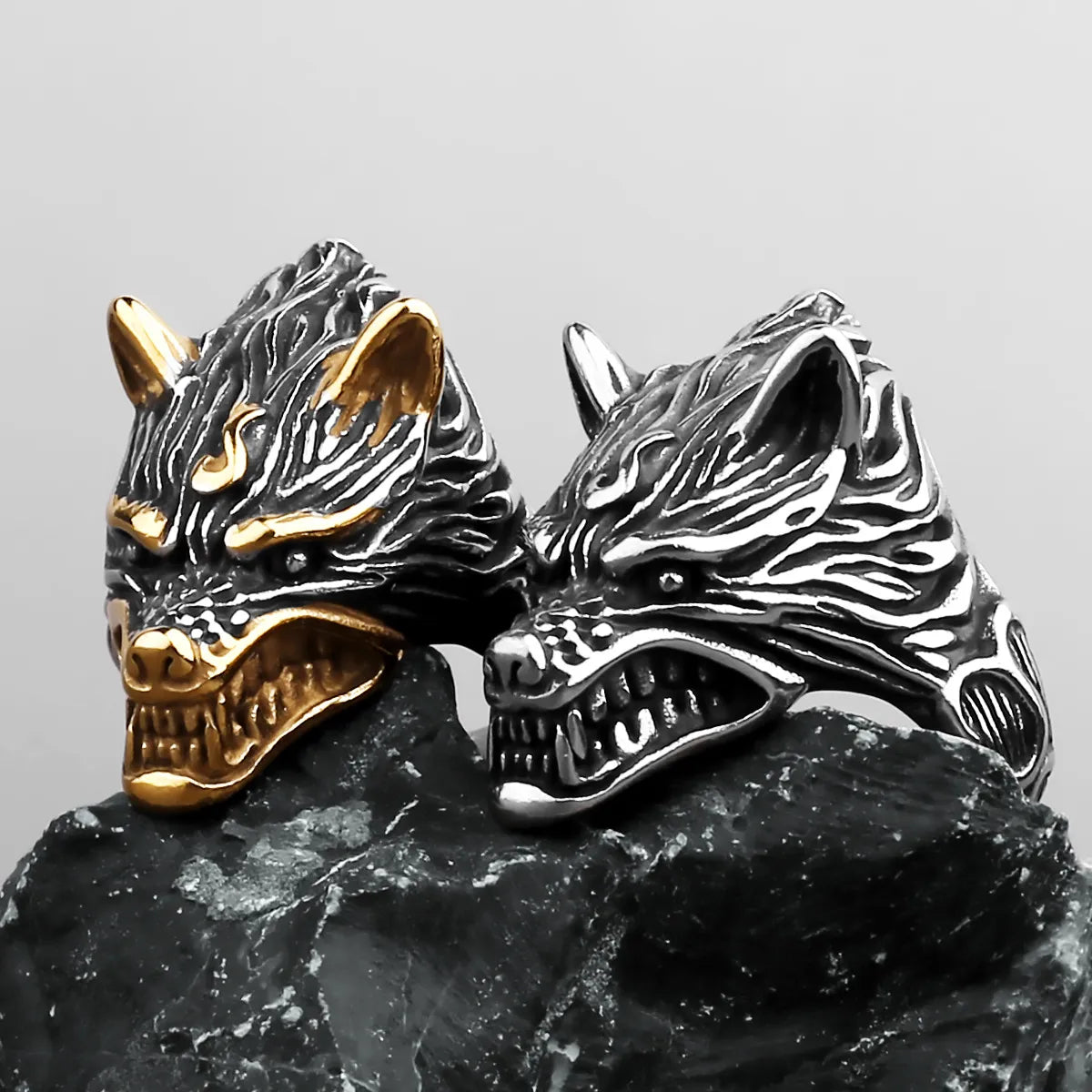 Vintage Viking  Wolf Fenrir  Sterling Silver Ring
