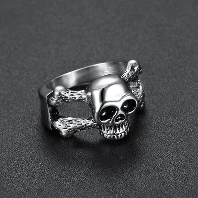 Vintage Gothic  Sterling Silver Skull Ring