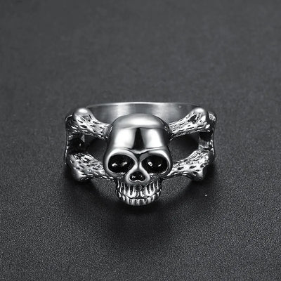 Vintage Gothic  Sterling Silver Skull Ring