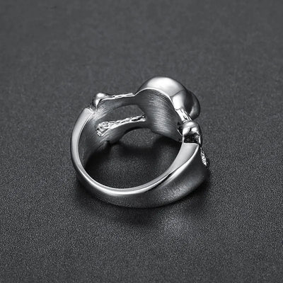 Vintage Gothic  Sterling Silver Skull Ring