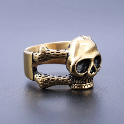 Vintage Gothic  Sterling Silver Skull Ring