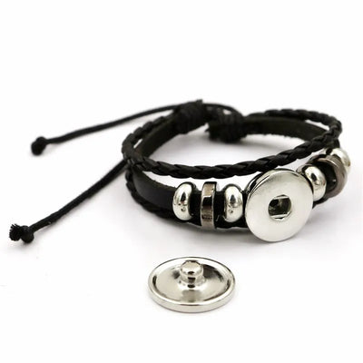 Viking Compass Rune Leather Bracelet
