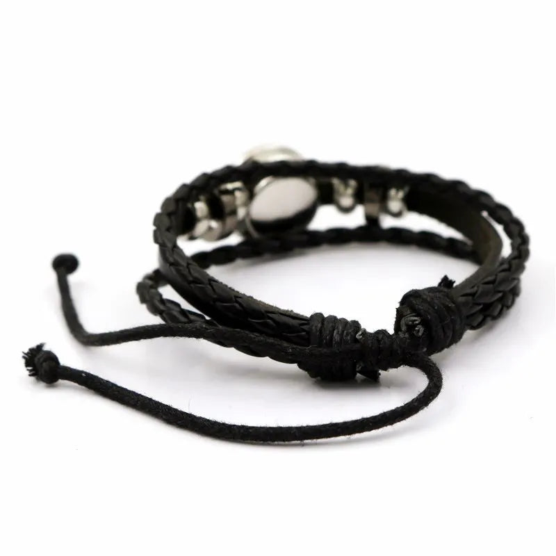 Viking Compass Rune Leather Bracelet